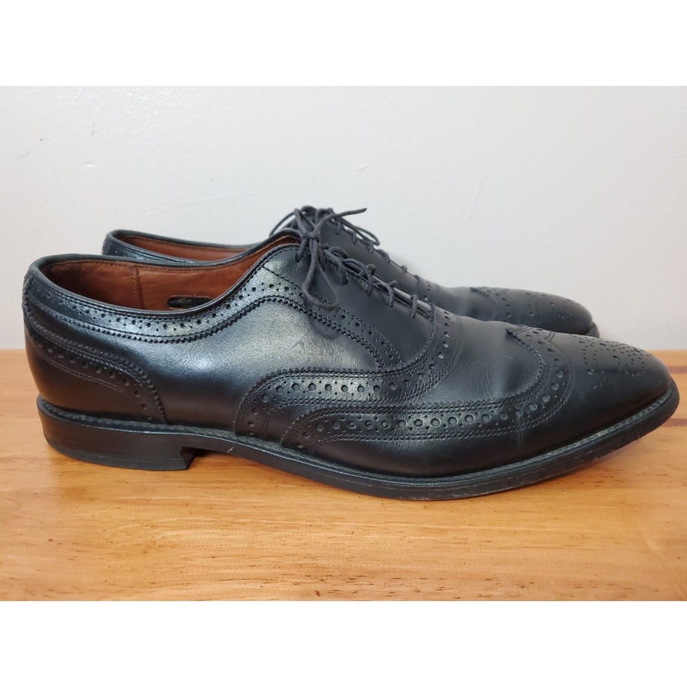Allen Edmonds McAllister Wingtip Shoes 13 2A AA Narrow Black Leather USA Brogue